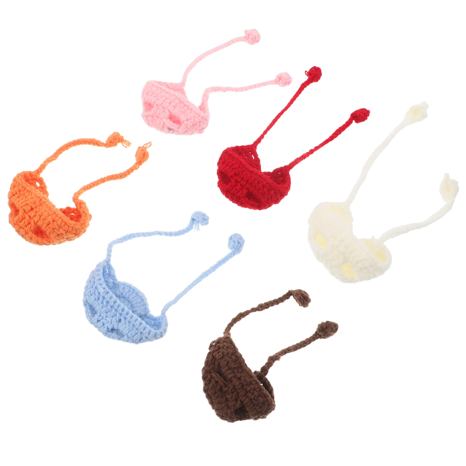 

6 Pcs Knit Hat Mini Cute Knitting Wool Yarn Hats for Toys DIY Craft Accessories Tiny Party Ornament