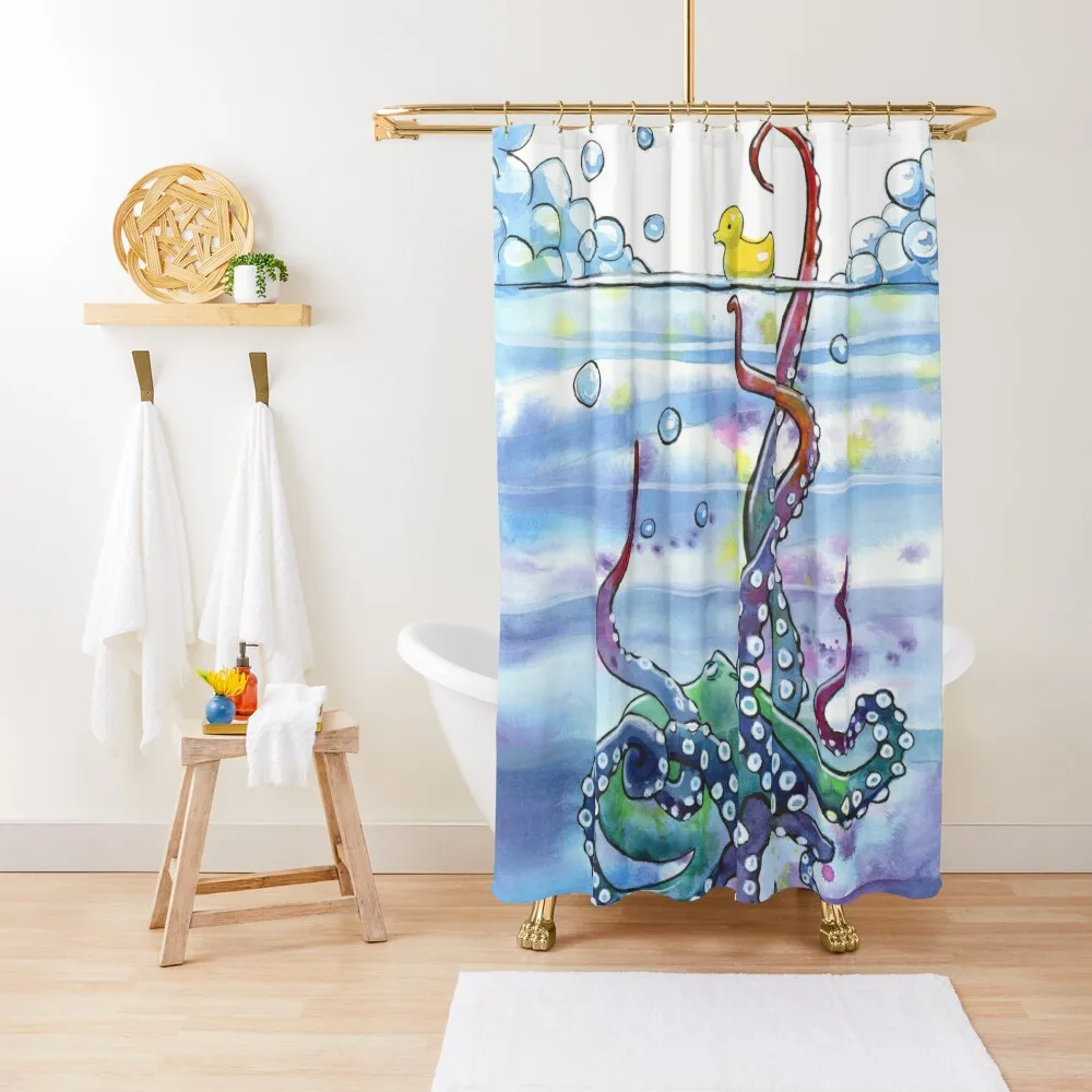 

Bath Time Octopus Shower Curtain Anime Shower Luxury Bathroom Curtain