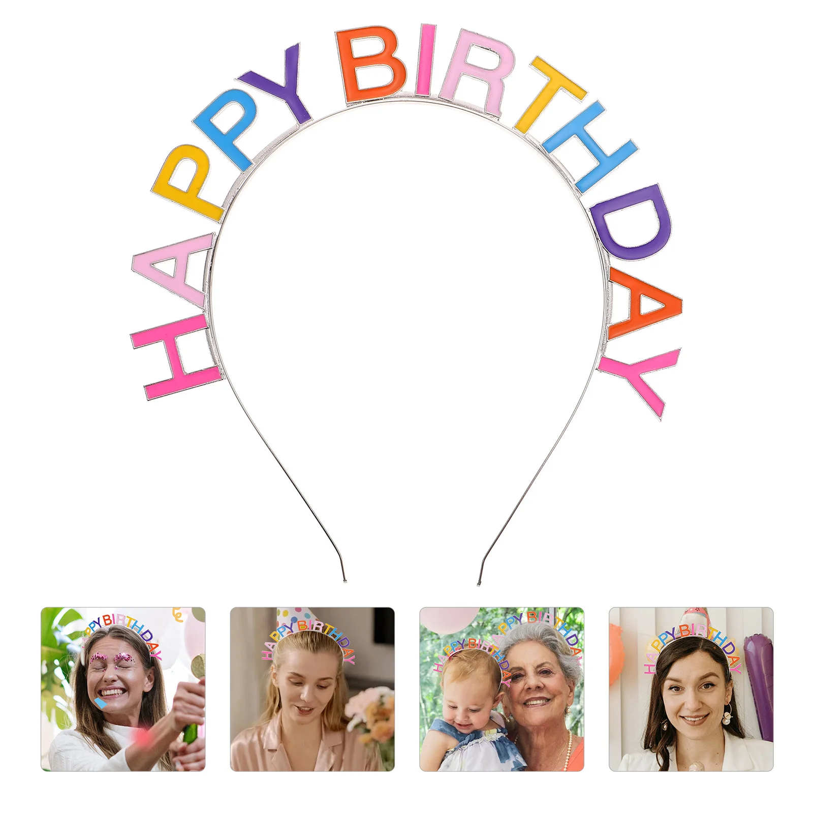 

Birthday Party Decor Metal Hairband Adornment Children Gift Letter Design Delicate Headdress Happy Birthday Hairband