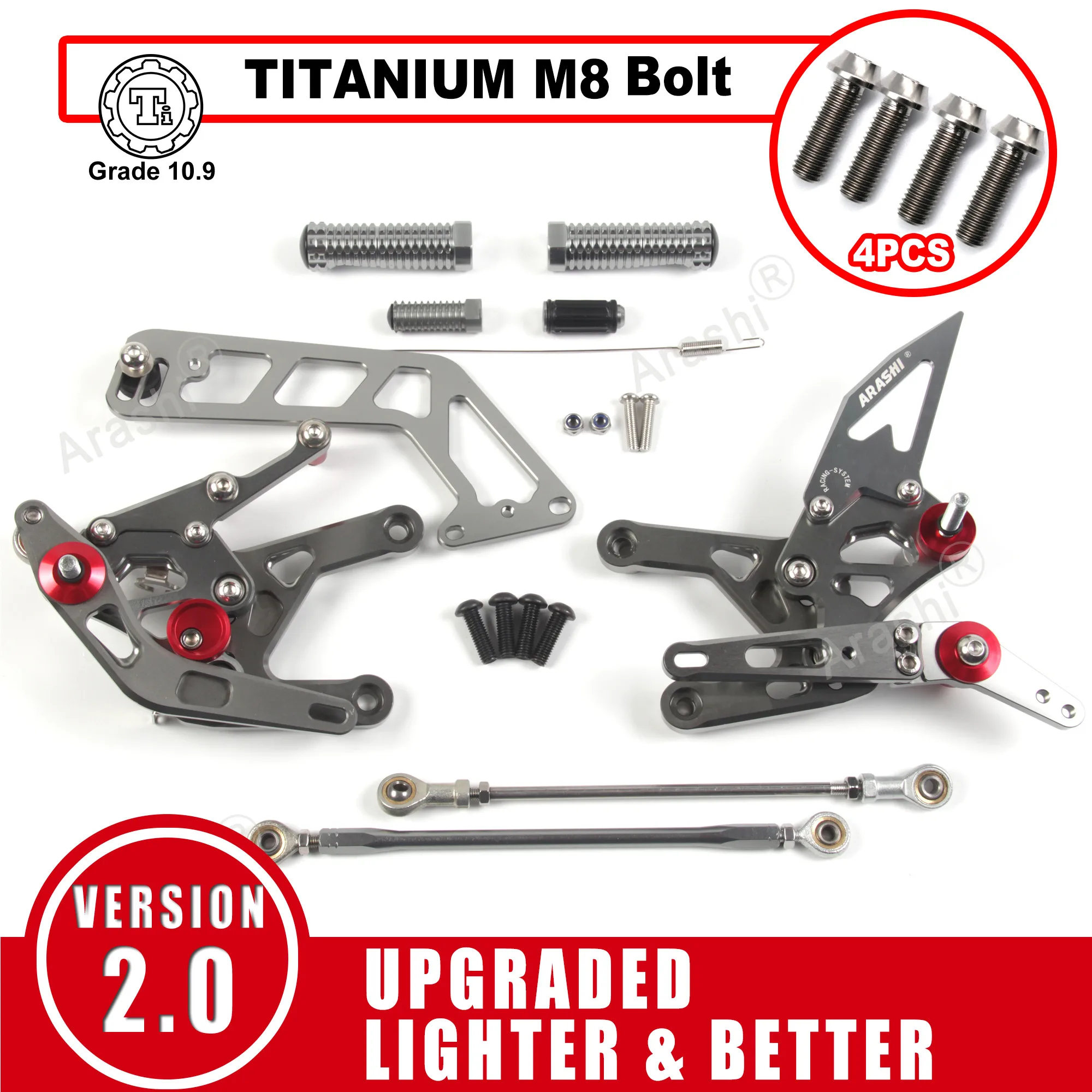 Arashi V2.0 Race Achteren Geplaatste Voor YAMAHA MT-10 FZ-10 2023 2024 2025 CNC Verstelbare Voetsteun Voetsteun MT10 FZ10