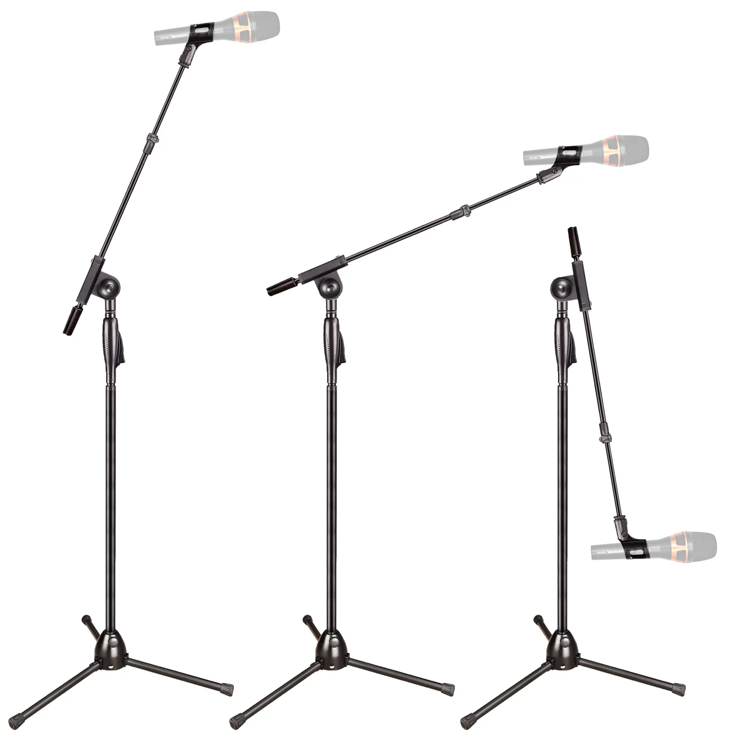 

FREEBOSS Metal Floor Adjustable Angel Tripod Microphone Stand Support Wired Wireless Mic Stand for Stage Performance MS-203