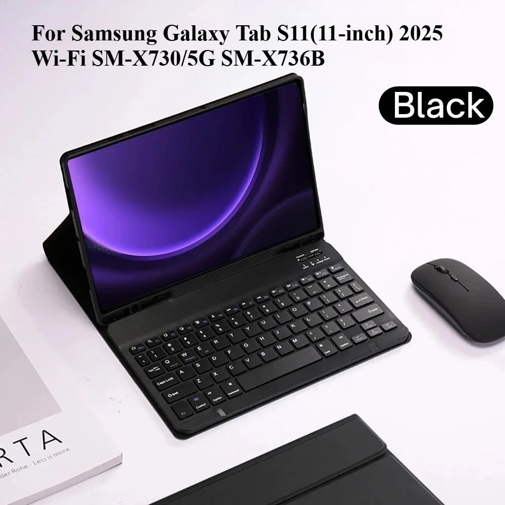 Keyboard For Samsung Galaxy Tab S11 2025 11 Inch SM-X736B SM-X730 Detachable Keyboard With Leather Case For Samsung Tab S11 5G