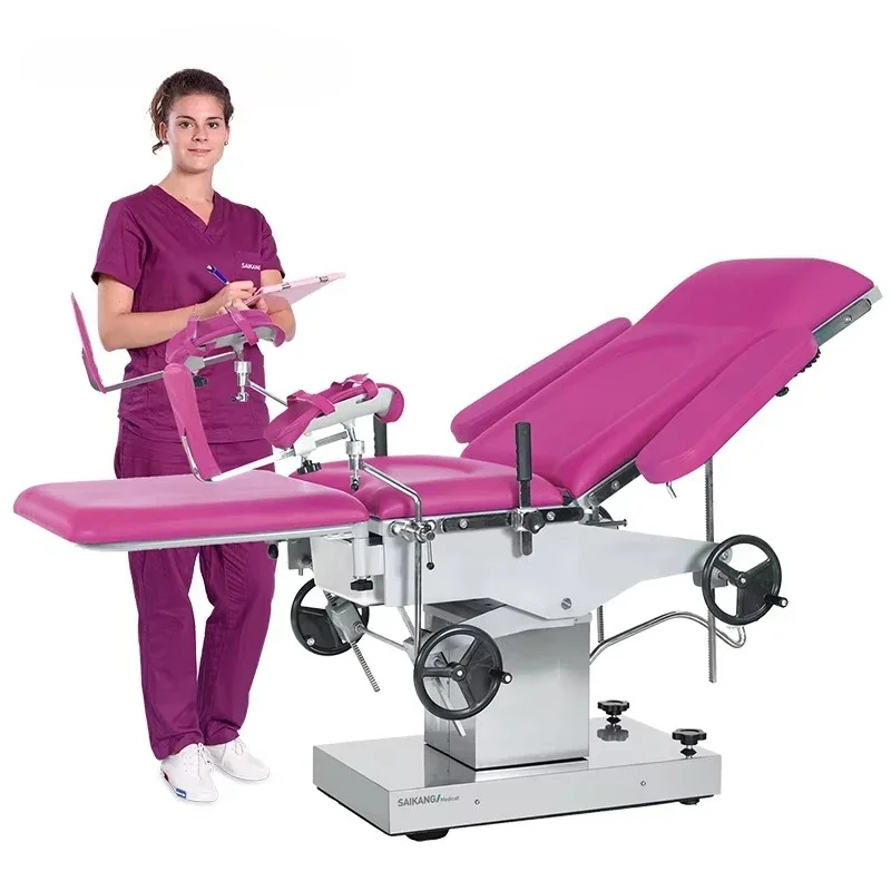 

A105 SAIKANG Economic Metal Hospital Operation Equipment Foldable Manual Gynecology Obstetric Delivery Table