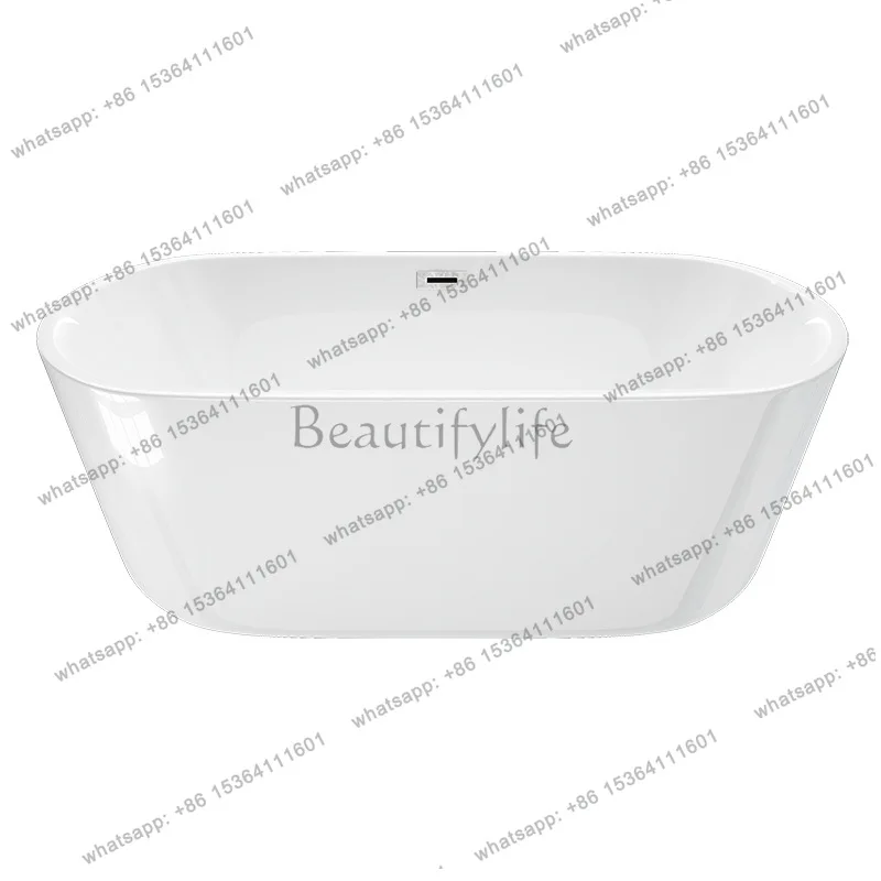 1.2~ 1.7 meters directly from the manufacturer Household oval acrylic bathtub Hotel engineering bathtub QT-002