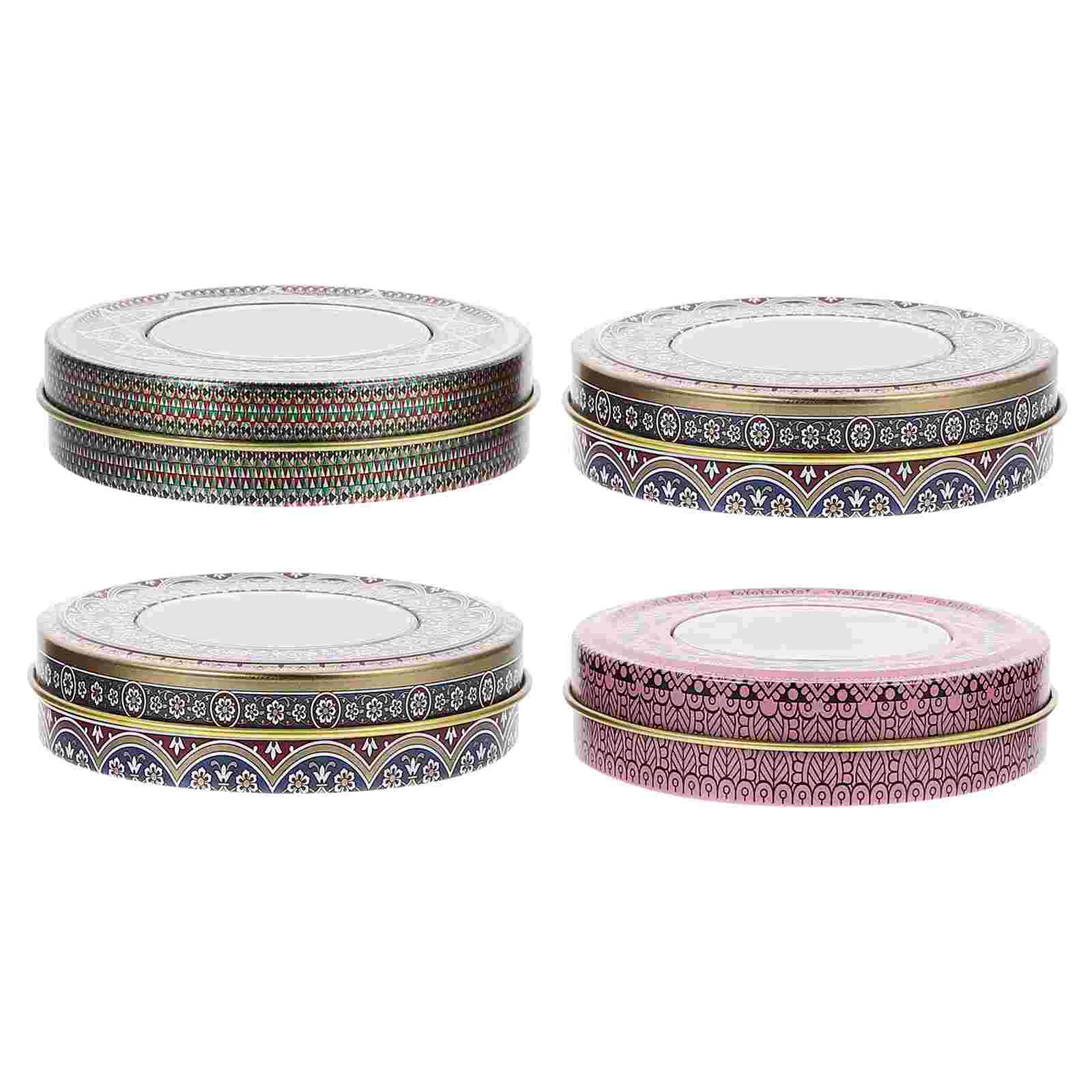 4 Pcs Advanced Tin Box Small Storage Cans Iron Tins Wrapping Boxes Containers