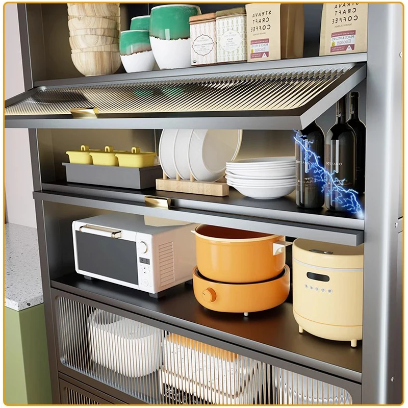 Armoire de rangement domestique multicouche sur pied, étagère de cuisine surélevée, buffet de salle à manger multifonctionnel