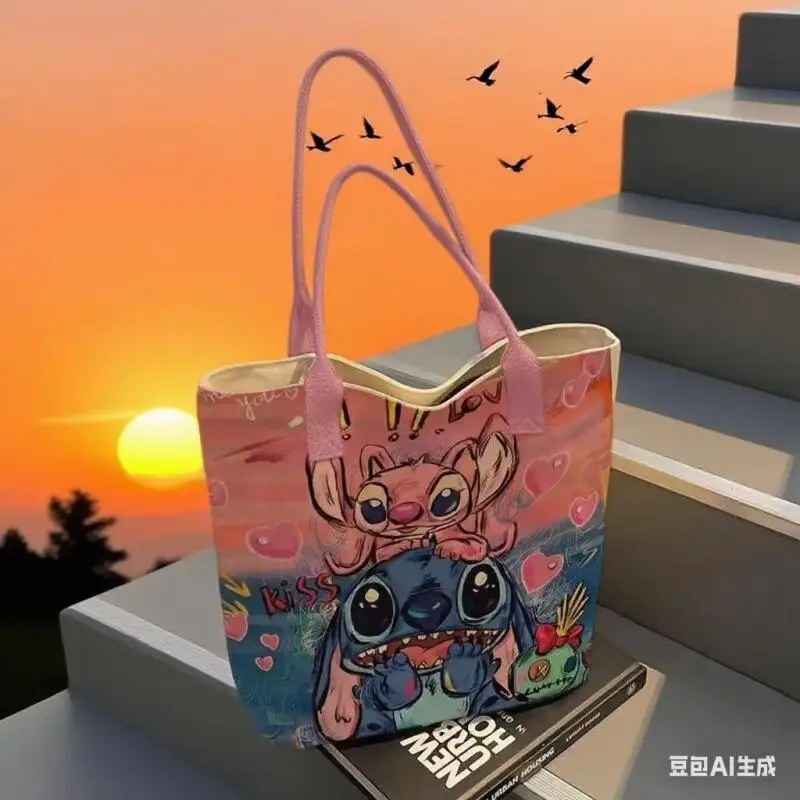 Anime lilo e ponto bolsa de ombro ponto padrão bolsa de ombro senhoras sacolas coringa unissex sacos commuter bolsa presentes
