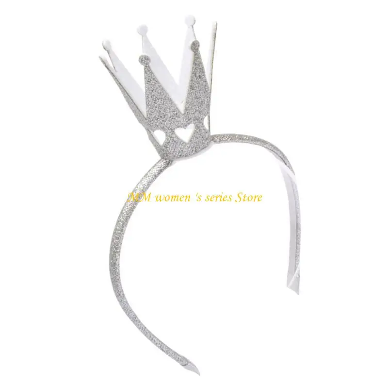 Q39C Bandeau couronne scintillante pour fête d'anniversaire Célébration fête Crown Hairhoop pour femmes Girl