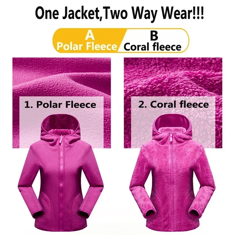 Korean Fashion Harajuku Women Parkas Coats Winter Autumn Unisex Reversible Fleece Jackets Woman Hooded Outwear Vintage clothes