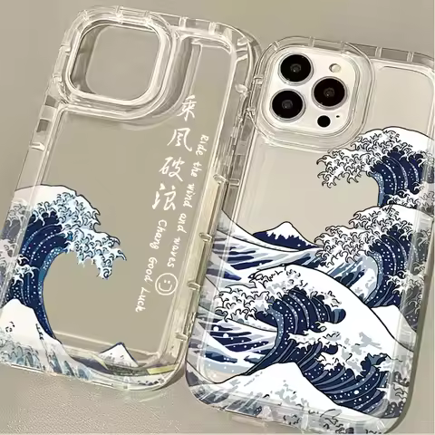 Fashion Great Blue Wave Case For Samsung Galaxy S20 Plus FE S25 Ultra S24 S23 S22 S21 A15 A35 A55 A54 5G Protective Soft Cover