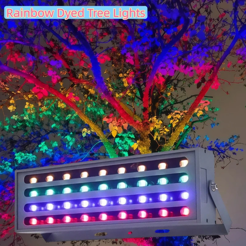 Floodlight Outdoor Park Rainbow Dyeing Lights Colorful Tree Projection Lamp 30W 50W 100W Landscape Rockery Decoration Pond Led
