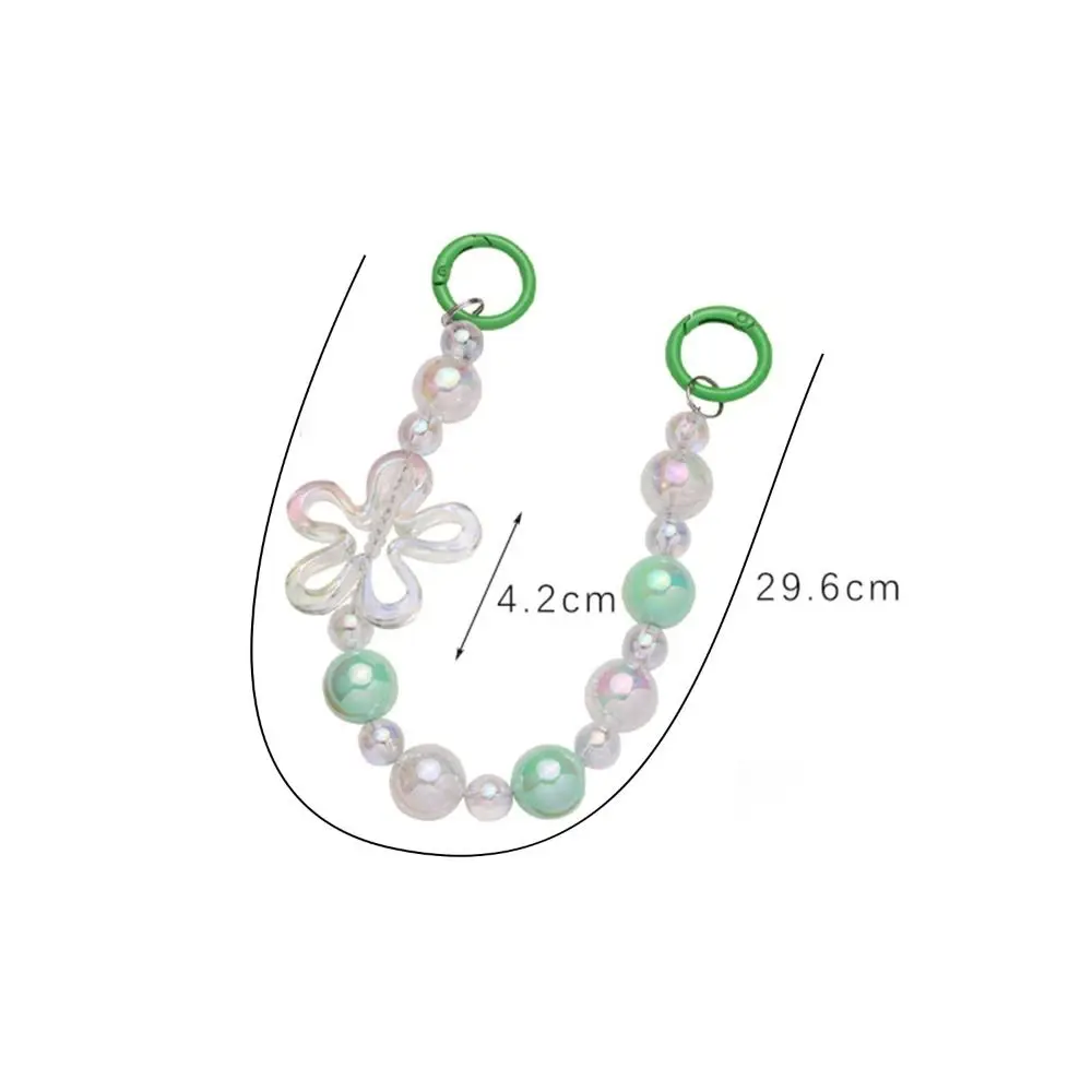حبل هاتف أكريليك مضاد للضياع ، حبات زهور ، قلادة هاتف ، حزام سلسلة حقيبة