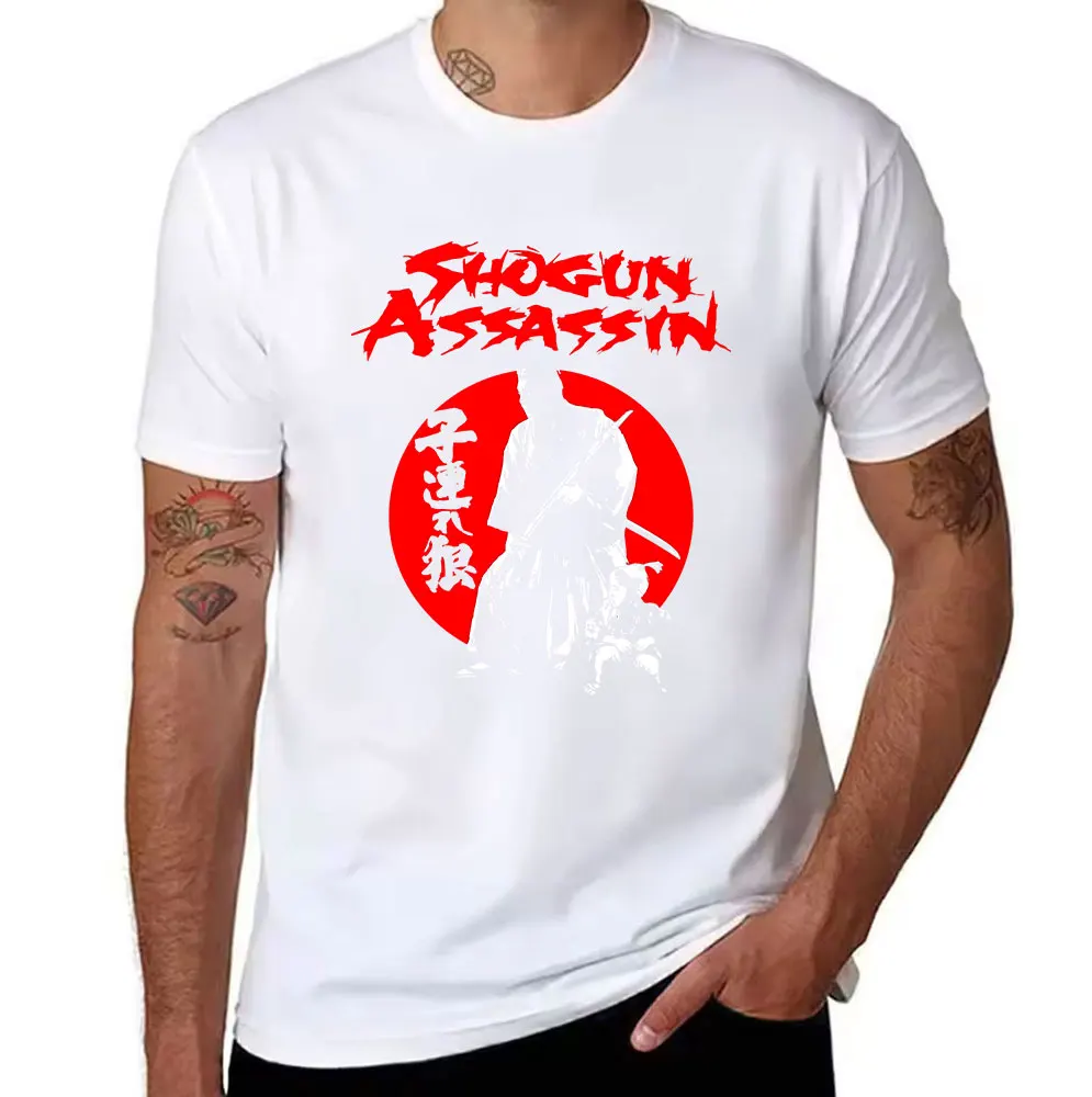 Men's 100% Cotton Shogun Assassin T-Shirt, Retro Samurai Movie Graphic Tee, Casual Crew Neck Short Sleeve Top for Movie Fans