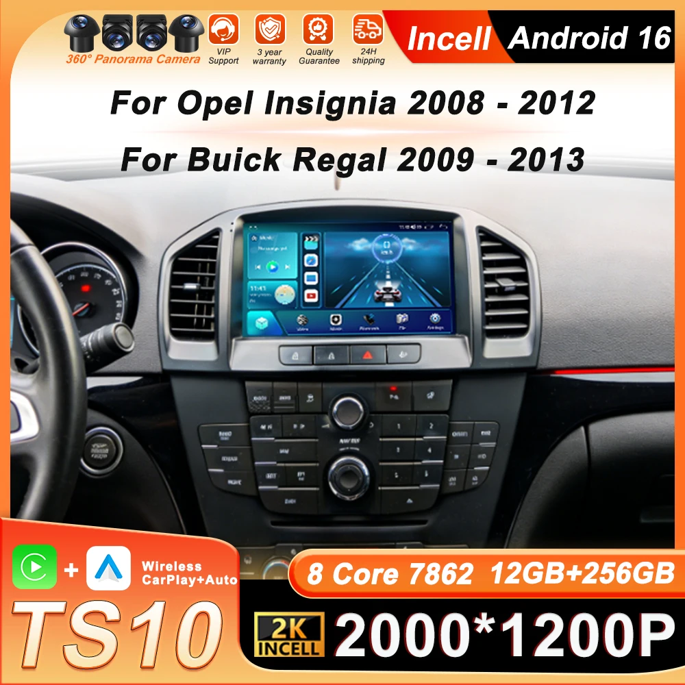 

Автомагнитола Android 16 для Opel Insignia 2008-2012, для Buick Regal 2009-2013, с CarPlay, GPS, навигацией, стереосистемой, 4G и Wi-Fi