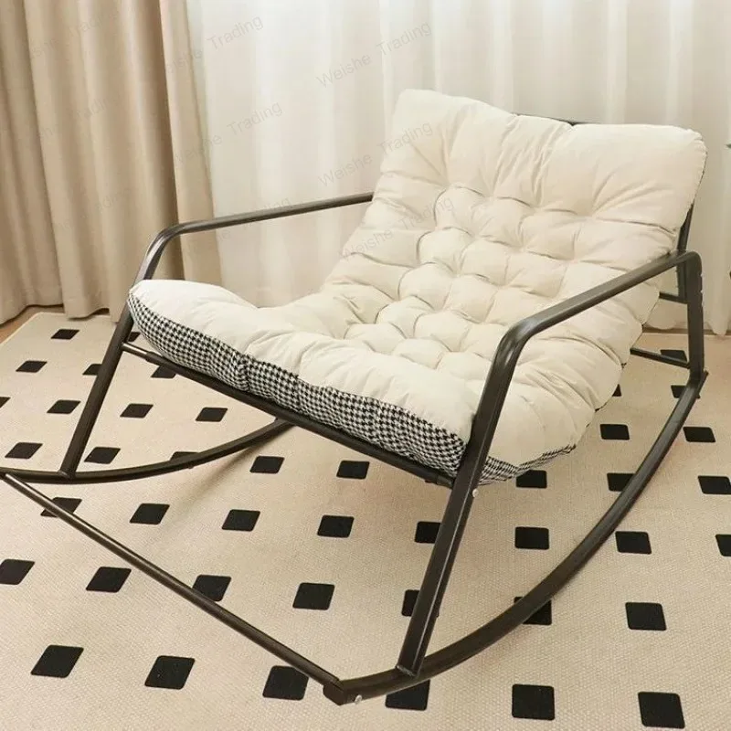 

Luxury Chaise Lounge Nordic Relaxing Chair Lazy Rocking Chair Modern Living Room Chairs with Backrest Design Balcony Furniture