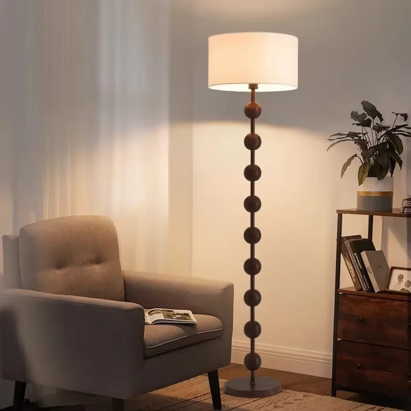 Japanese Wabi-sabi Medieval Floor Lamp LED Atmosphere Solid Wood Standing Lamp Home Decor Living Room Bedroom Homestay Study