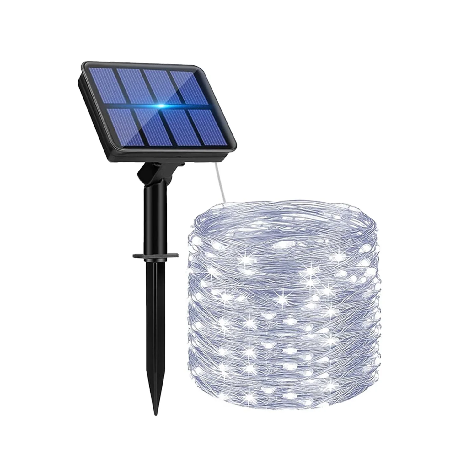 Luz solar LED iridescente, Lâmpada de festão ao ar livre, Jardim Light String, Guirlanda de Natal impermeável, Decoração do quintal, 32m, 22m, 12m, 7m