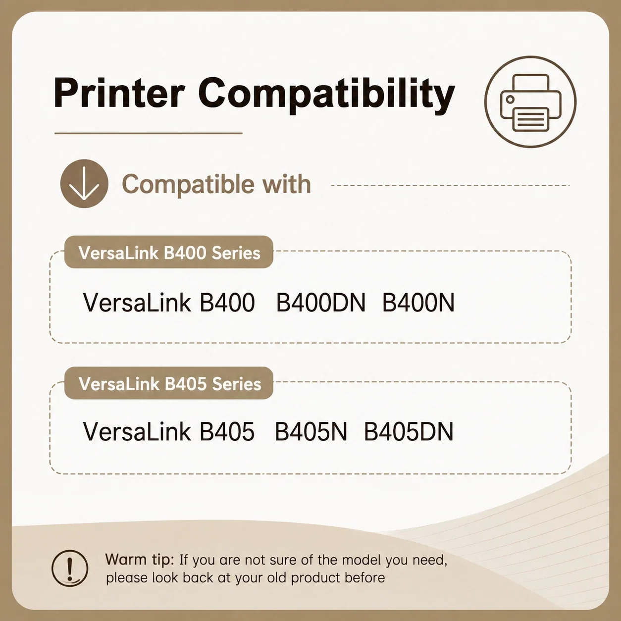 1-PK B400 Black Toner Cartridge Replacement for Xerox VersaLink B400 B405 B400N