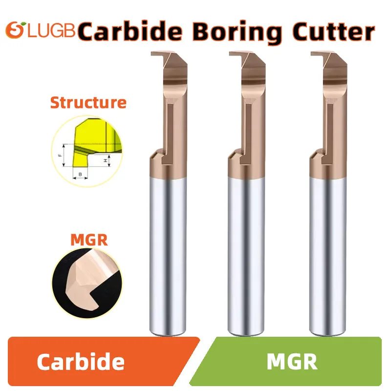 SLUGB MGR Mini Boring Cutter Micro Metal Inner Hole Grooving Tungsten Carbide Alloy Blade Lathe Accessories Tool