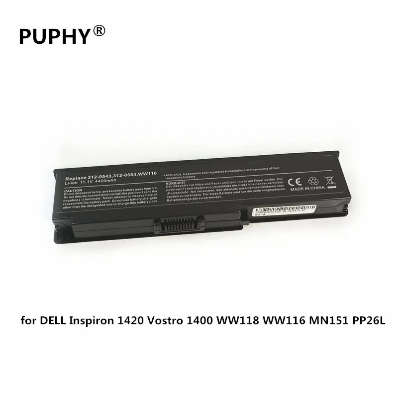 

Used for Dell laptop Inspiron 1420 Vostro 1400 WW118 WW116 MN151 PP26L laptops 4400mah battery