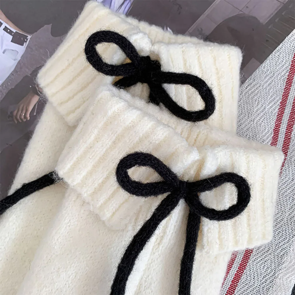 

Японские эластичные носки-гетры с завязками в стиле Y2K, с манжетами в форме рожек, для балета, декоративные, для дерзких и милых девушек