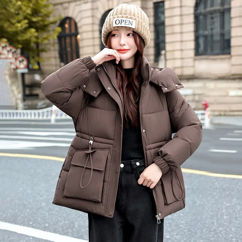 Women's Jacket 2026 New Winter Hooded Cotton Clothes Loose Coat Thicken Warm Female Long Sleeve Casual Puffer Parkas Outwear
