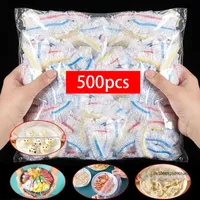 50/100/200PCS Colorful Disposable Food Cover Food Grade Fruit Fresh-keeping Plastic Bag Transparent Plastic Bag Color Cling Film