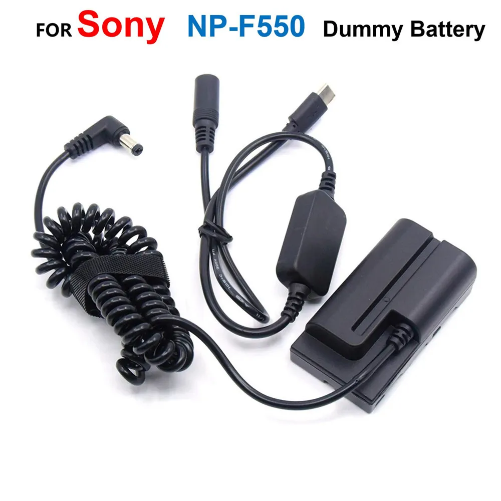 F550 F750 F960 F970 Coupler Fit DK-415 USB Type-C Power To NP-F Dummy Battery Spring Cable For Sony PXW-Z150 NEX-FS100 HXR-NX100