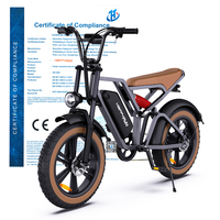 G60-20-Inch Fat Tire Electric Bike 1500w Brushless Motor Removable 48v 18A Battery Max Speed 45km/h Shimano 7-Speed Adult E BIKE