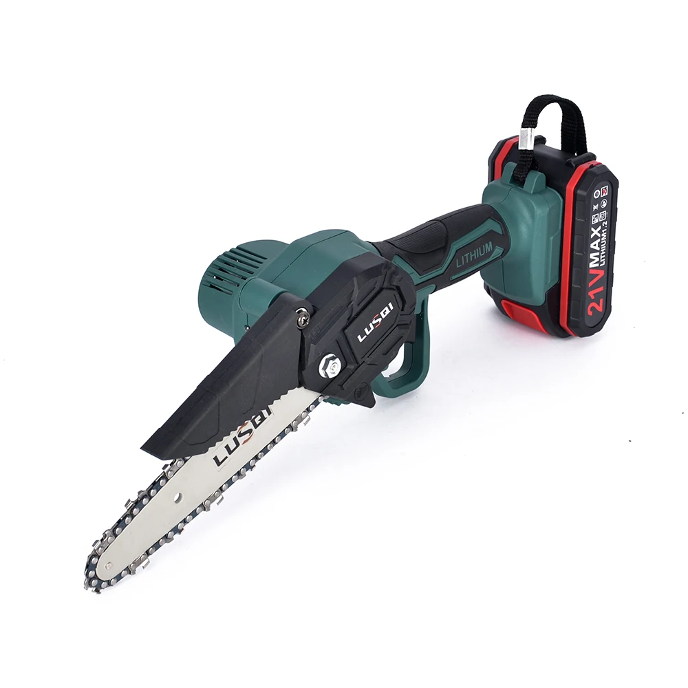 LUSQI 21V 6inch  Mini Electric Pruning Chainsaw With Rechargeable Battery Woodworking Pruning Chain Saw Garden Power Tools