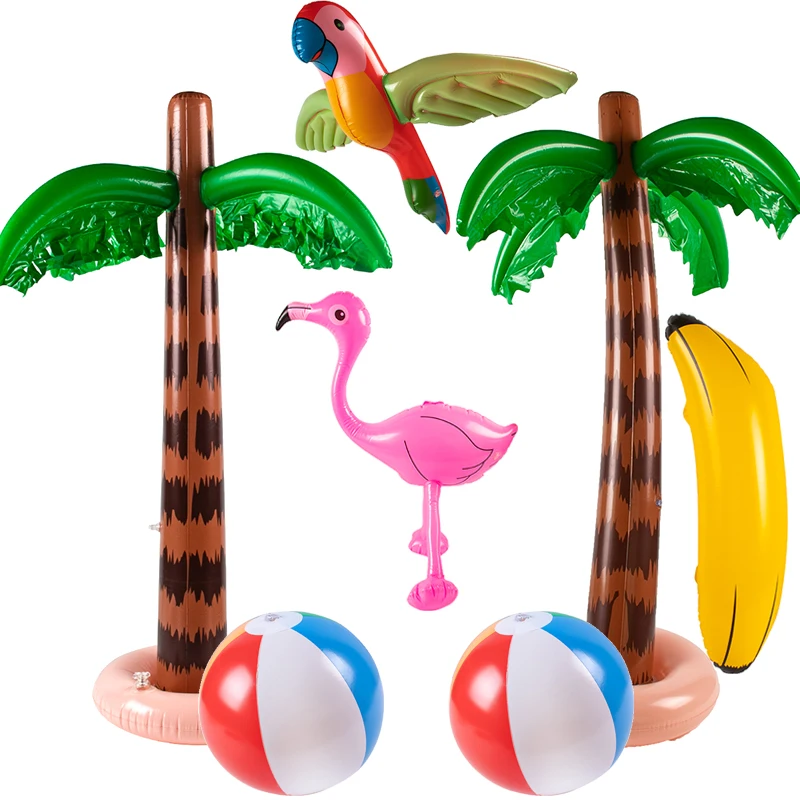 

Hawaiian Coconut Tree Balloon Inflatale Tropical Bird Ball Flamingo Aloha Summer Beach Party Toys Hawaii Birthday Party Decor