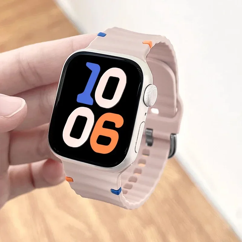 Cinturino in silicone per cinturino Apple watch 44mm 49mm 40mm 45mm 42mm 46mm 38mm cinturino correa iwatch Serie 9 8 7 6 SE 10 Ultra 2 cinturino