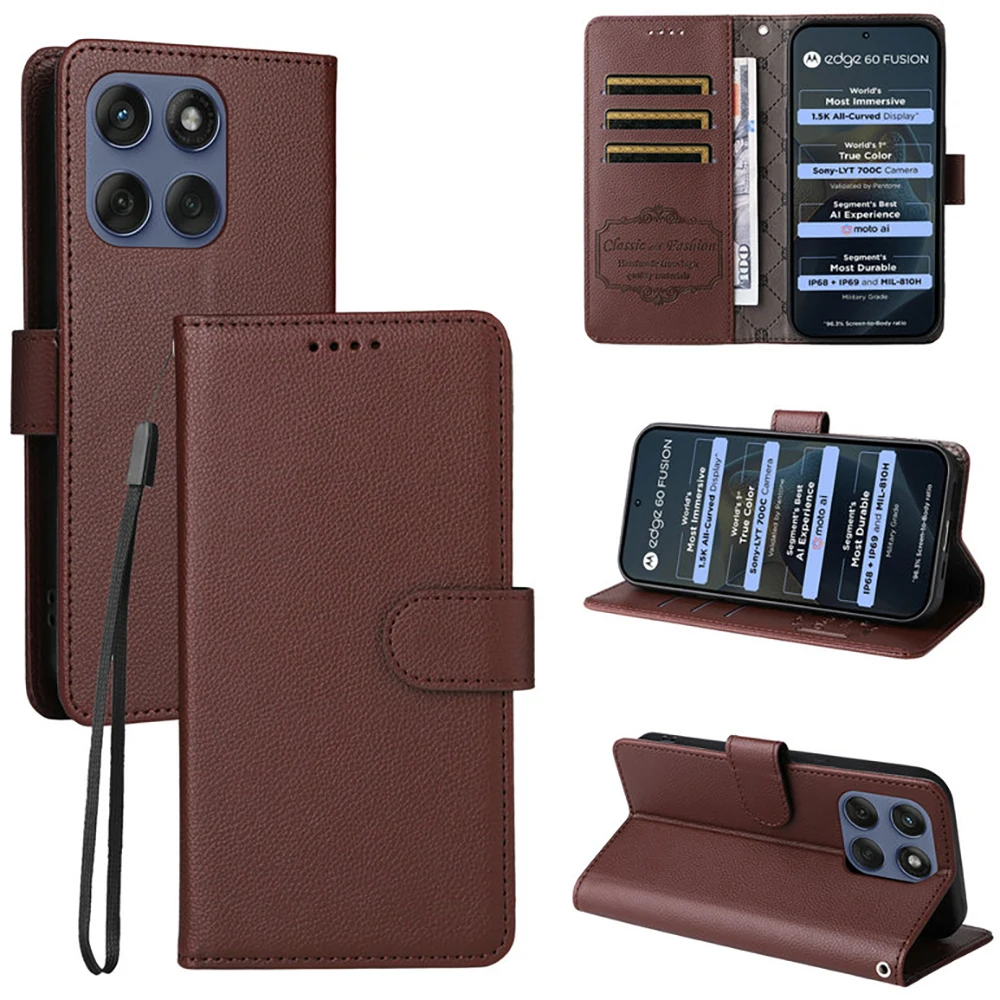 

G96 G86 G56 5G RFID кожаный чехол-кошелек для Motorola Moto G86 G15 Power G96 G66Y G66J G56 G85 G75 G55 G35 G05 G24 G04S Cover