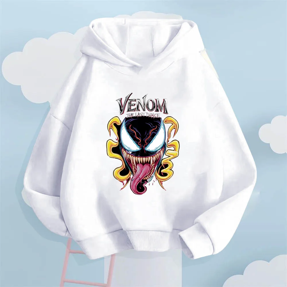 أسلوب البطل الرائع! سترة بغطاء للرأس للأطفال مطبوعة من فينوم، دع الأطفال ارتداء شخصية مملوءة باللون الداكن