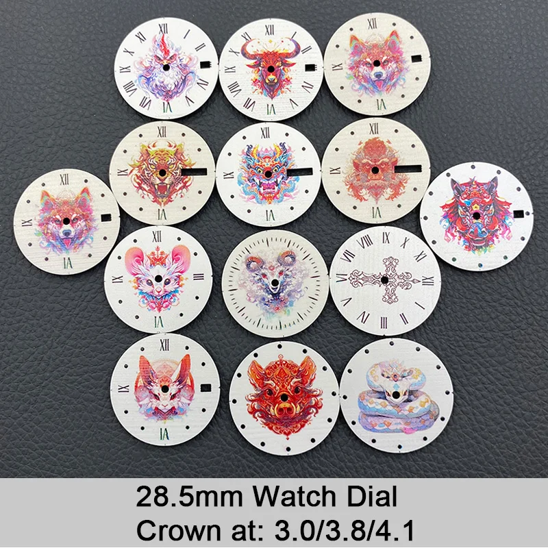 Zodiac Sign Pattern 28.5mm Dial NH35 Watch Dial Fits for NH Series Movement Crown Position 3.0 3.8 4.1 Watch Dial Custom