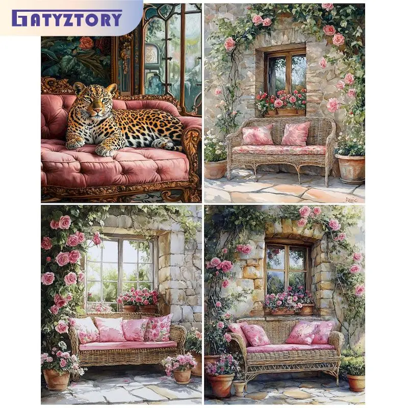 

GATYZTORY 40x50cm Paint by numbers Handpainted Canvas painting Scenery Painting by numbers For adults Home decor