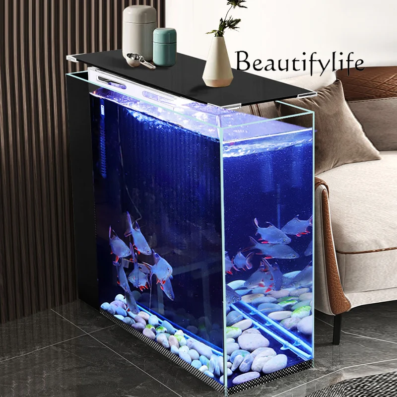 

Household screen tank, living room, small ecological filter, aquatic tank, ultra-white glass side filter