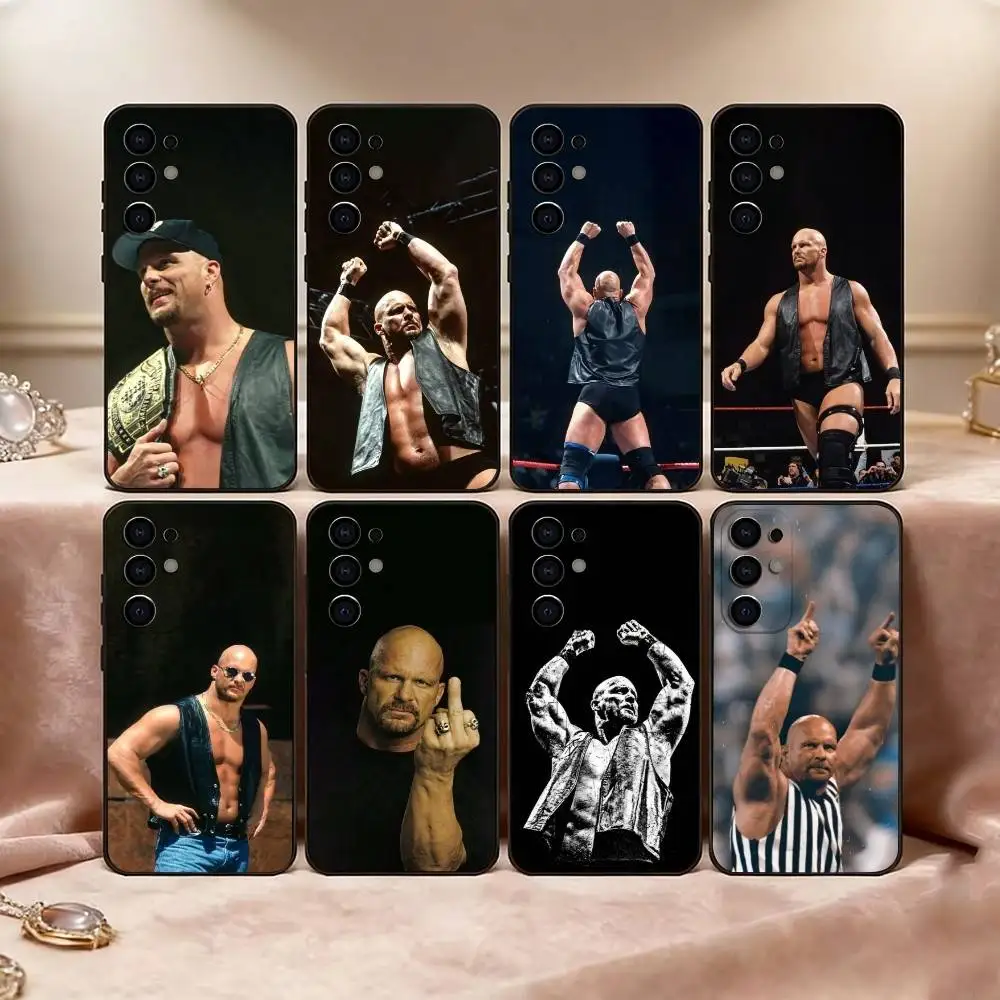 Wrestler S-Steve A-Austin Phone Case Black Silicone Soft For Samsung S25,S24,S21,S22,S23,S30,Ultra,S20,Plus,Fe,Lite