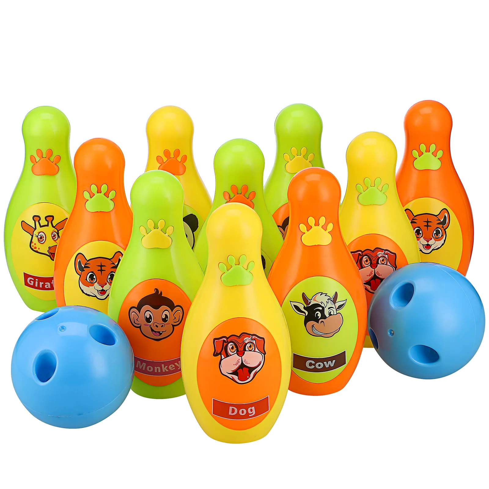 

1 комплект, 1 комплект, детский набор, пластиковые шпильки для боулинга с животным дизайном, для малышей, для дома и улицы, для развития навыков, для боулинга для детей
