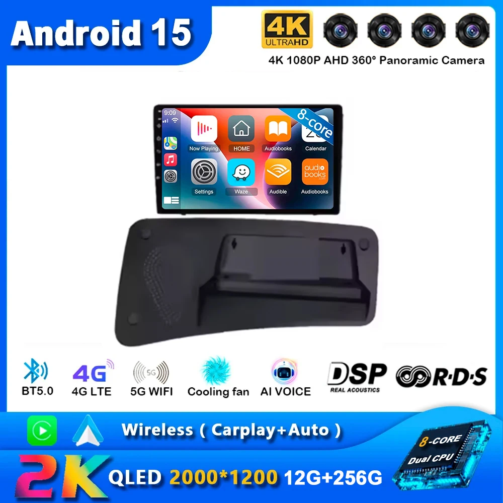Radio para Auto con Android 15 para VOLVO S80 S80L V70 2004 2005 2006 2007 2008 2009 2010 2011, Sistema Multimedia Estéreo, 5G WIFI, 4G LTE B