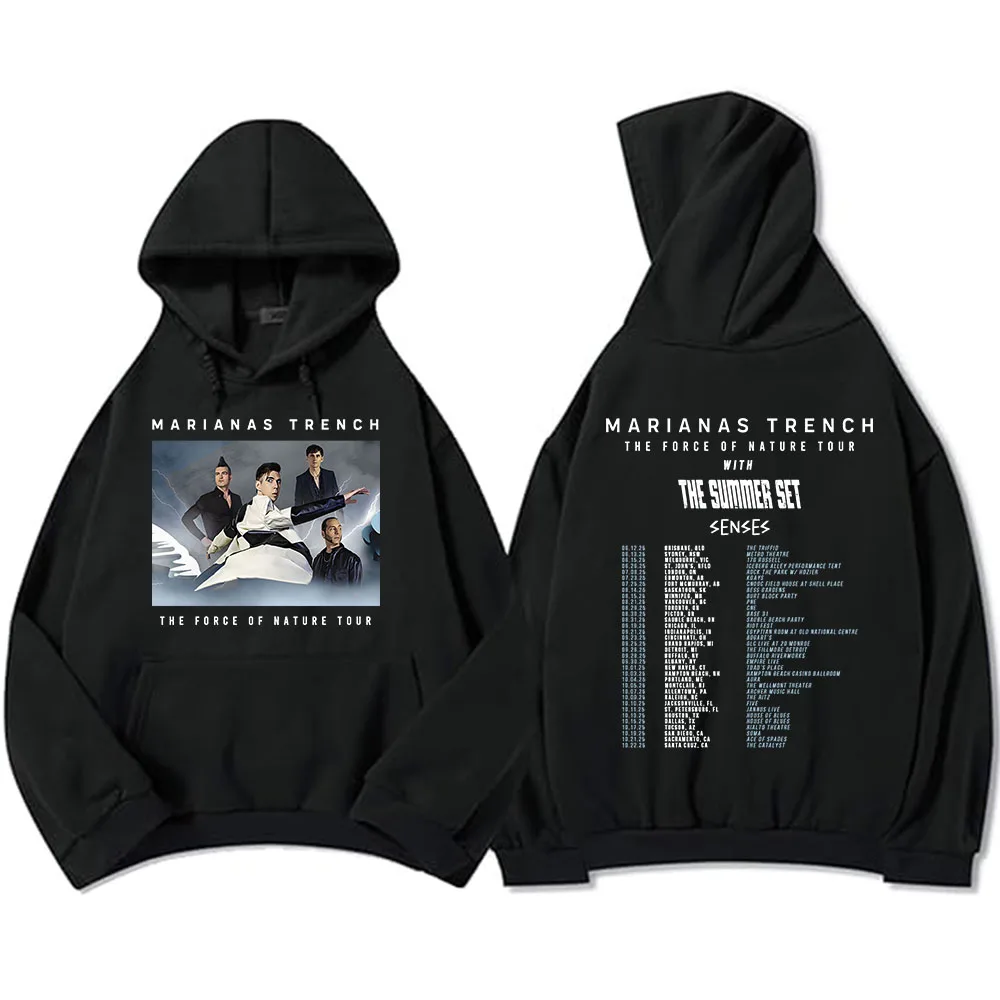 THE FORCE OF NATURE TOUR 2025 Hoodies MARIANAS TRENCH Rock Band Sweatshirt Long Sleeve Autumn Men Sudaderas Fleece Casual Hoody