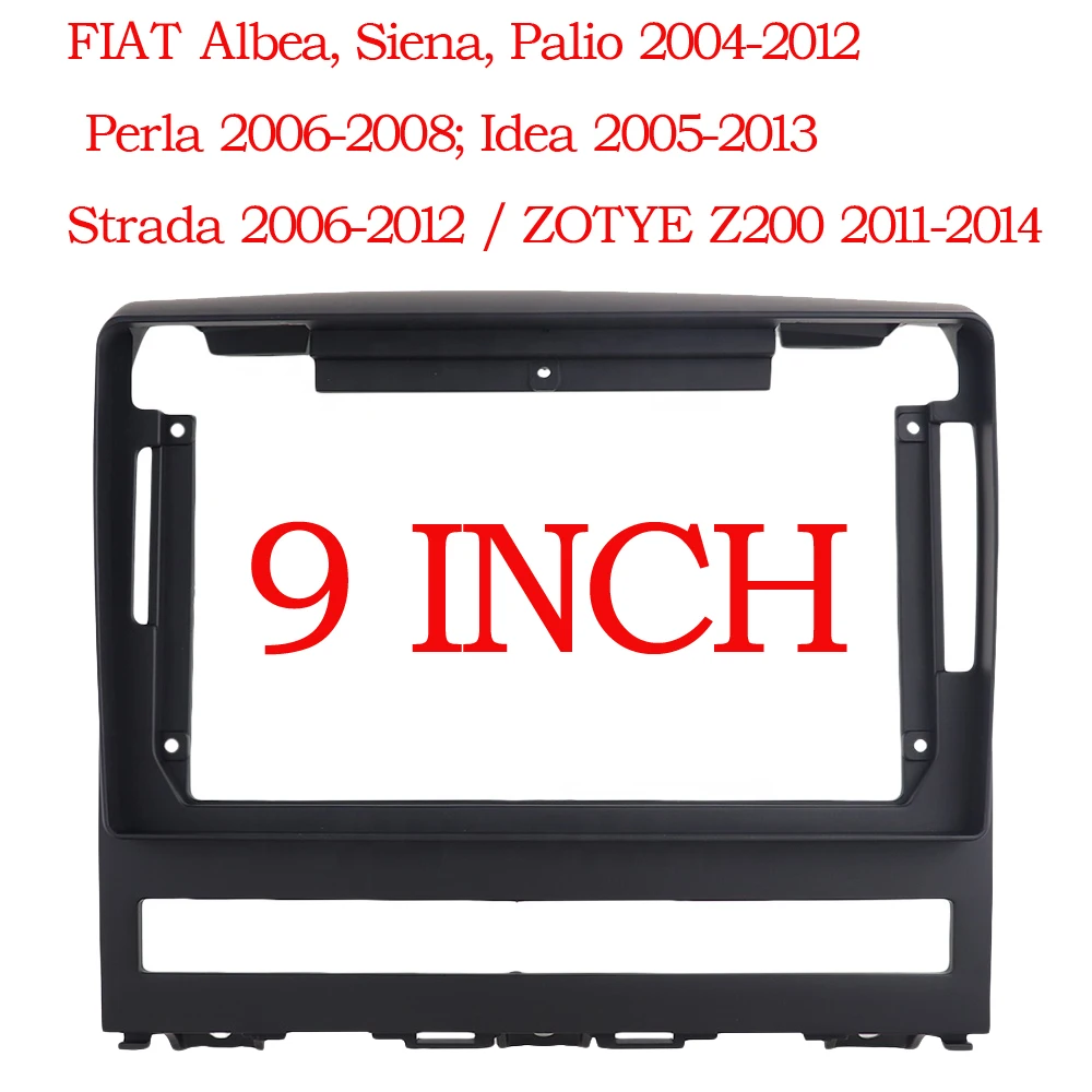 2 Din Plastic Fascia Panel Frame 9 Inch Car Radio GPS Mp5 for FIAT Perla 2009 Albea Siena Palio 2004-2012 Dash Mount Kit