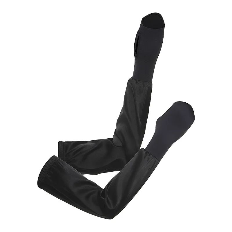 

Summer Nylon Sun Protection Arm Sleeve Elastic Ice Silk for Outdoor Finger Cooling Breathable Stretchy Sports Cycling Running