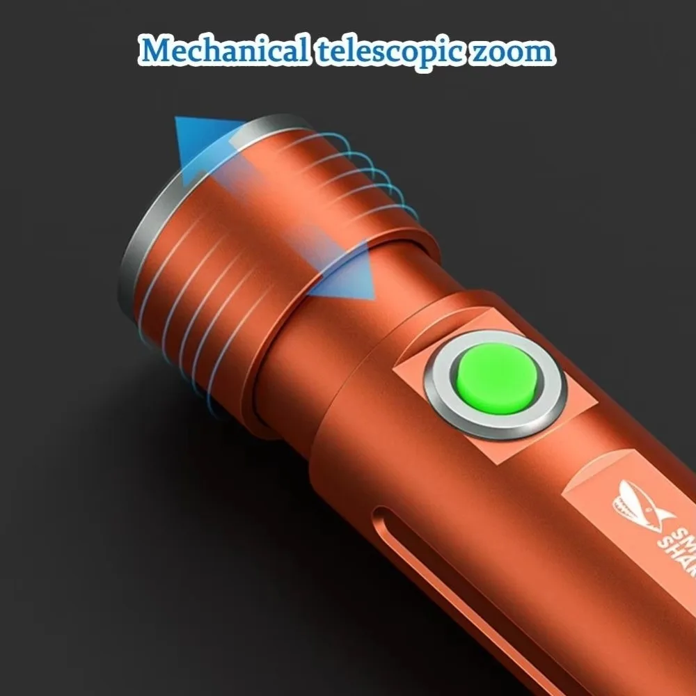 Outdoor Mini Keychain Flashlight 5 Gears Dimmable Stainless Steel LED Torch Lightweight Waterproof Pocket Flashlight