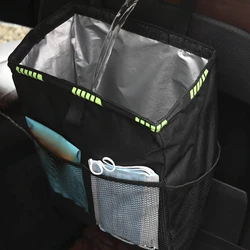 Car Trash Can Handy Tissue Holder Leak-Proof Car Organizer Storage Bag Car Rear Seat Garbage Bin With adjustable release buckle