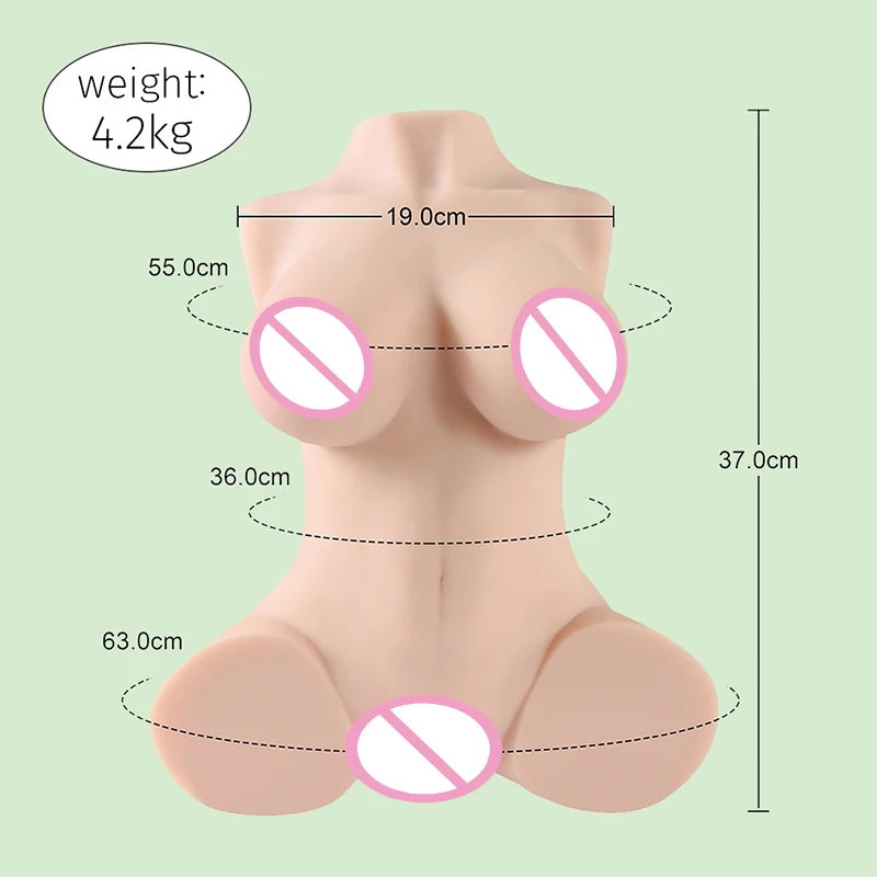 RENHEYUOU muñeca sexual de medio cuerpo realista 3D Vaginal Anal hombres masturbador juguetes sexuales Sexy pecho grande 9KG muñecas sexuales de Torso sexpuppe
