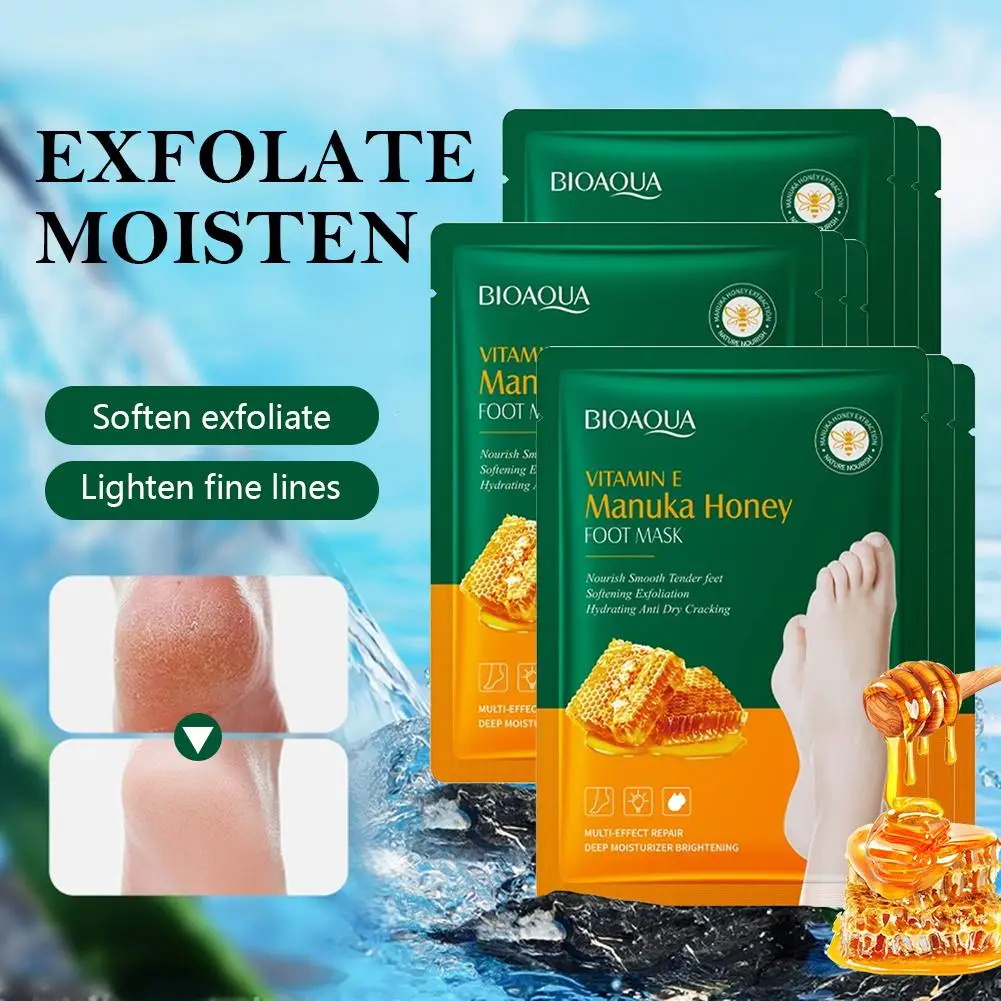 

5/10Pairs BIOAQUA Honey Exfoliating Foot Mask Feet Pedicure Remove Dead Skin Moisturizing Foot Exfoliator Feet Masks Skin Care