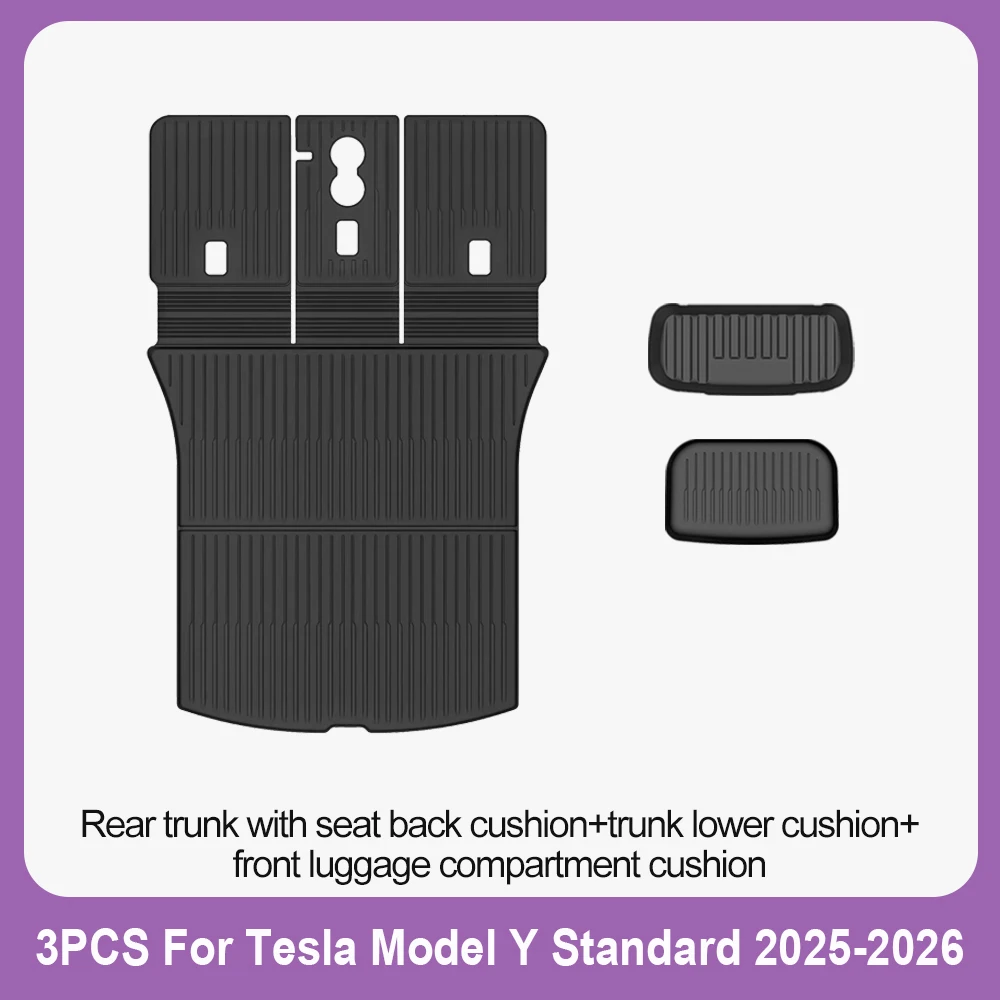 Volledige set TPE auto vloermatten voor Tesla Model Y Standard 2025 2026, all weather, waterdicht, antislip, inclusief kofferbakmat, auto accessoires