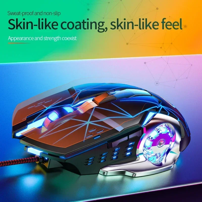 Hot G15 Wired Business Mechanical Mouse 3200dpi RGB Backlit Human Physics Gaming Mouse Laptop Office Computer Gaming Accessories