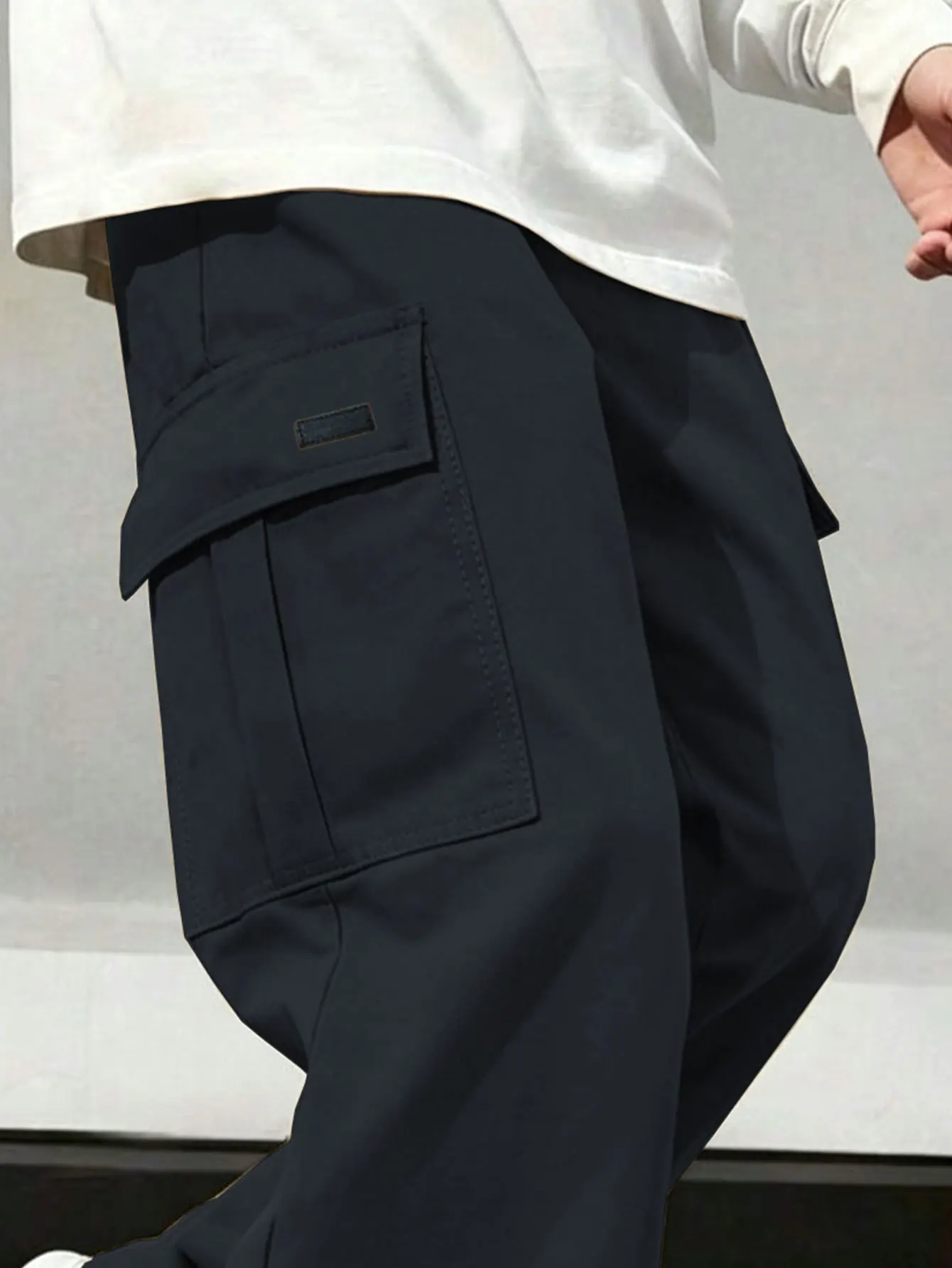 Herren Casual Gerade Geschnittene Arbeitshosen Modisch Bequem Gewebter Stoff Frühling Herbst Tägliche Kleidung – Detail 18